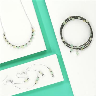 Multi Colour Amazonite & Silver Grey 11/0 Seed Bead, Memory Wire Project With Instructions By Ellie Gallagher