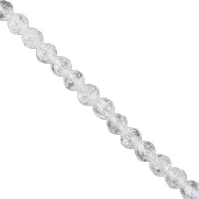 28cts Crackled Quartz Faceted Rounds Approx 4mm, 38cm Strand