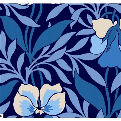 Liberty Pansy Meadow Blue Extra Wide Backing Fabric 0.5m (272cm)