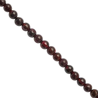 45cts Garnet Plain Rounds Round Approx 3 to 4mm 30cm Strand 