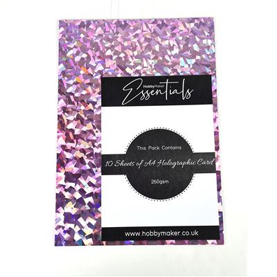 Hobby Maker Essentials - A4 Crystal Shards Card, 260gsm, Lavender - 10 Sheets