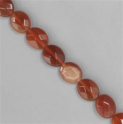 70cts Burnt Orange Agate Faceted Puffy Ovals Approx 10x8mm