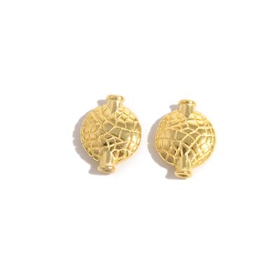Gold Plated 925 Sterling Silver Flat Round Spacer Bead, Approx 10x8mm - 2pcs 