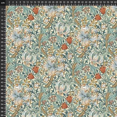 William Morris Golden Lily Autumn Linen Extra Wide Backing Fabric 0.5m (274cm wide)