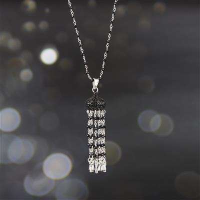 Black Beauty - 925 Sterling Silver Chain with Black Spinel Faceted 2-3mm Rounds, 1m & 925 Sterling Silver Findings Pack