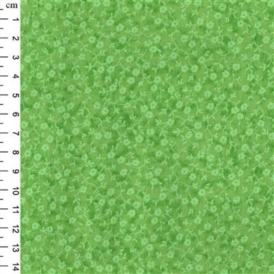 Blender Ditsy Daisy 100% Cotton Green Fabric 0.5m