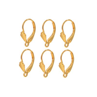 Gold Plated 925 Sterling Silver Leverback Earring Findings, 3 Pairs
