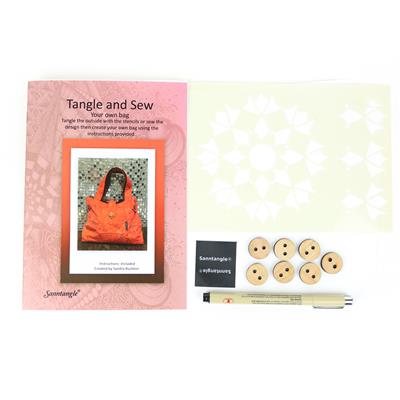 Sanntangle Bag Instructions plus Stencils, MDF Buttons, Pen & Pattern 