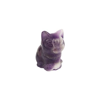80cts Amethyst Fancy Carved Sitting Cat Approx 20x30mm Loose Gemstone Display (1pcs) 