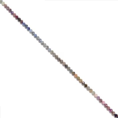 45cts Multi-colour Sapphire Faceted Rounds Approx 4mm, 38cm Strand