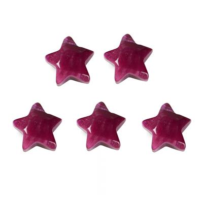 16cts Pink Tigers Eye Stars, Approx 10mm - 5 pcs
