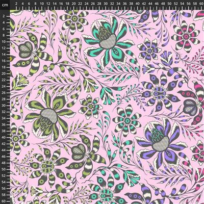 Tula Pink ROAR! Super Wild Vine Blush Sateen Extra Wide Backing Fabric 0.5m (274cm wide)