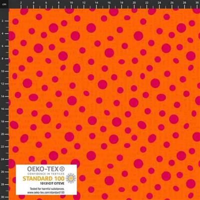 Wild Text Collection Spots Orange Fabric 0.5m
