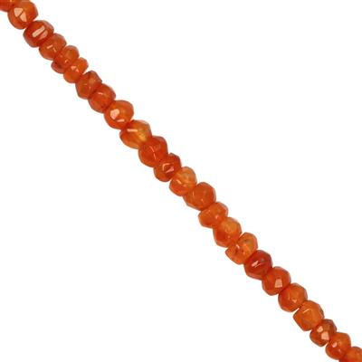 35cts Carnelian Faceted Rondelles Approx 3 to 4mm, 30cm Strands  