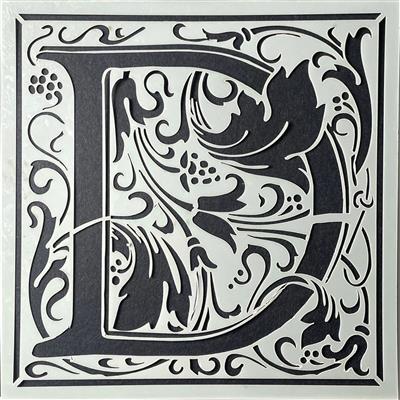Stencil Up  Cloister Letter - D- William Morris inspired