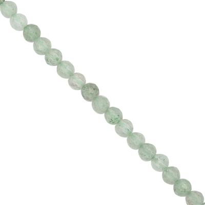 14cts Green Quartz Faceted Round Approx 2mm, 30cm Beads Strand