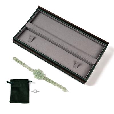 60cts Type A Green Jadeite Flower Bracelet with Sterling Silver Clasp & Box