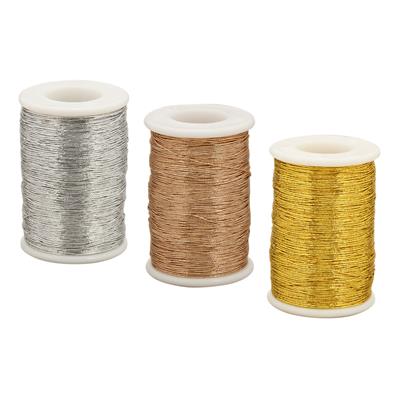 Zari Trio Deal - Silver, Gold & Rose Gold 0.5mm Zari Thread