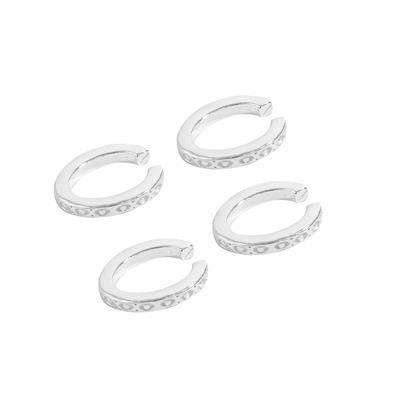 925 Sterling Silver Flat Oval Jump Ring, Approx 10x8mm, 4pcs