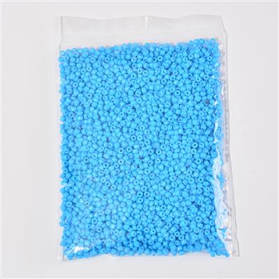 3mm Blue Seed Beads, 100g Bag