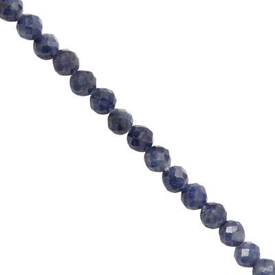 14cts Blue Sapphire Faceted Round Approx 2mm, 30cm Strand