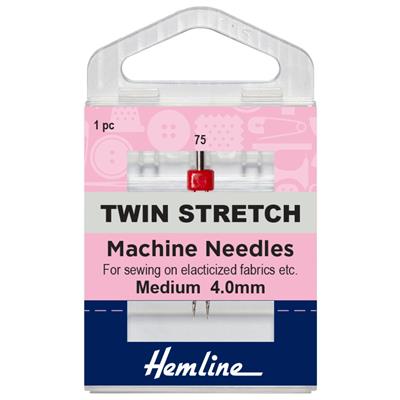 Hemline Sewing Machine Needle Twin Stretch 1 Piece 