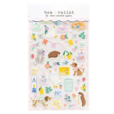 Bea Valint - Poppy and Pear - Puffy Stickers (52 Piece)