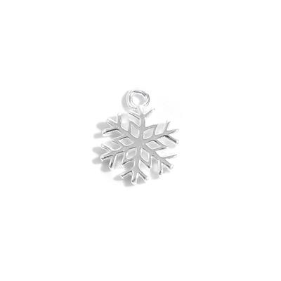 925 Sterling Silver Snowflake, 8mm Charm 