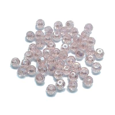 Pink Iridescent Glass Faceted Beads, approx. 3mm, 50pcs