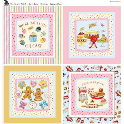 The Crafty Witches Lets Bake Feature Panel Yummies Fabric Panel (70 x 75cm)