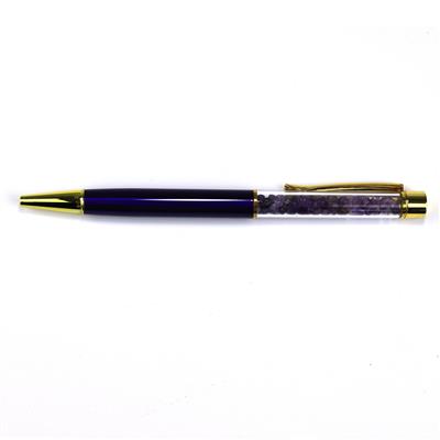 Purple Ballpoint Pen with Amethyst Chips in Gift Box