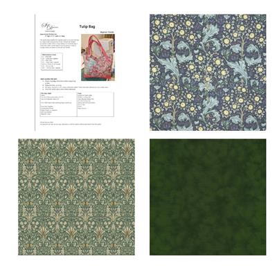 Suzie Duncan's Green William Morris Tulip Bag Kit: Instructions & Fabric (1.5m)