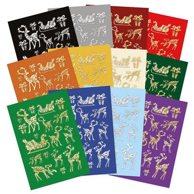 Christmas Stickables Self Adhesive Foiled Reindeer	Contains 12 x colours x 1 of each