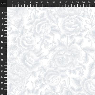 Touch of White V Roses Extra Wide Backing Fabric 0.5 (274cm)
