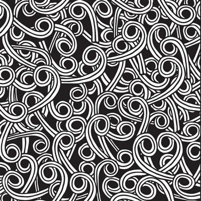 Sanntangle Book 13 Black & White Tangly Swirls Fabric 0.5m 