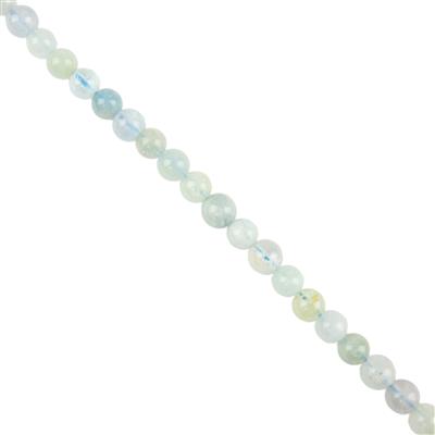 105cts Multi-Colour Aquamarine Plain Rounds, Approx 6mm, 38cm Strand
