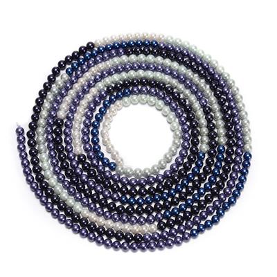 Blue Ombre Shell Pearl Rounds Approx 6mm, 3m Strand 