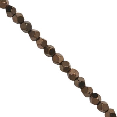 45cts Coffee Color Coated Hematite Smooth Star Cut Approx 4mm, 30cm Strand