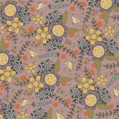 Lynette Anderson Botanicals Collection Flowerspray Rose Fabric 0.5m
