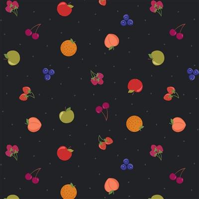 Lewis & Irene Small Things… Sweet Fruit Black Fabric 0.5m