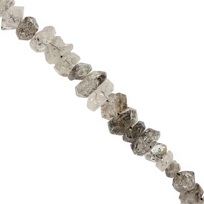 100cts Herkimer Quartz Rough Tumble Approx  8x3 to 17x5mm, 18cm Strand
