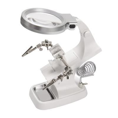 LED Third Hand with 3x & 4.5x Magnifier for Soldering