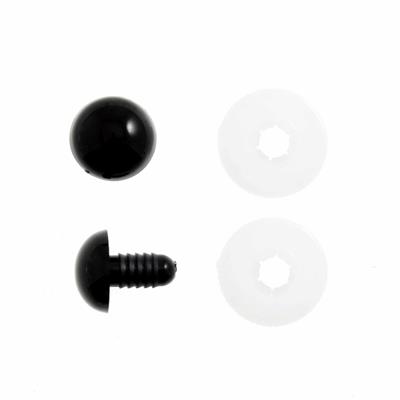 Toy Safety Eyes Black Solid 12mm: Pack of Six