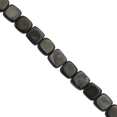 135cts Magnetic Hematite Plain Square Approx 5 to 8mm, 33cm Strand 