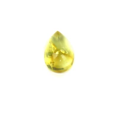 Baltic Amber Lemon Pear Shaped Cabochon, Approx 12 x 8mm (1pc)