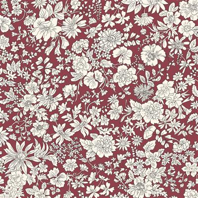 Liberty Emily Belle Jewel Tones Claret Fabric 0.5m