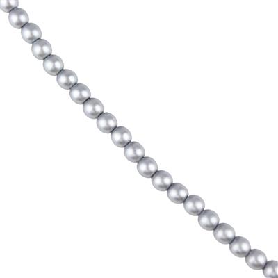 Matte Grey Satin Glass Pearls, 3mm 40cm
