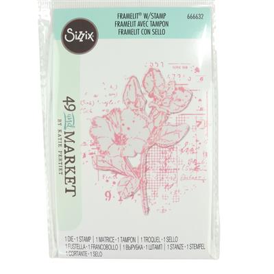 Sizzix Framelits Die Set 1PK w/Stamp Floral Mix Cluster by 49 and Market