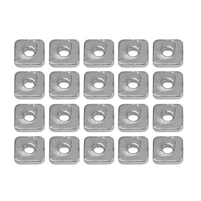Silver Plated Base Metal Rounded Flat Squares, Approx. 6x1mm (20pk)