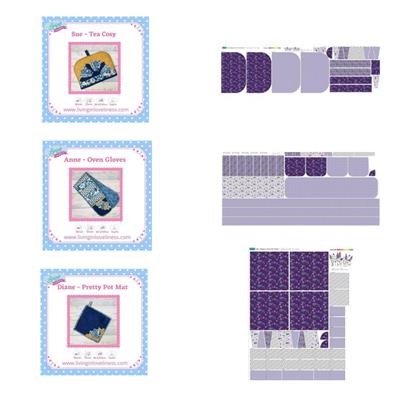 Living In Loveliness Lilac Hedgerow Bundle: All 3 Panels & Instructions - Special Price 